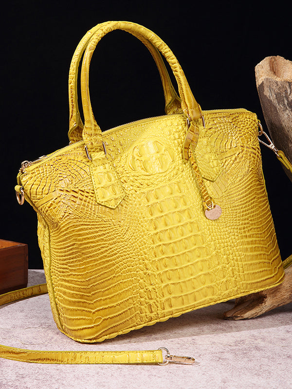 Alligator Print Pleated Split-Joint Handbags Bags