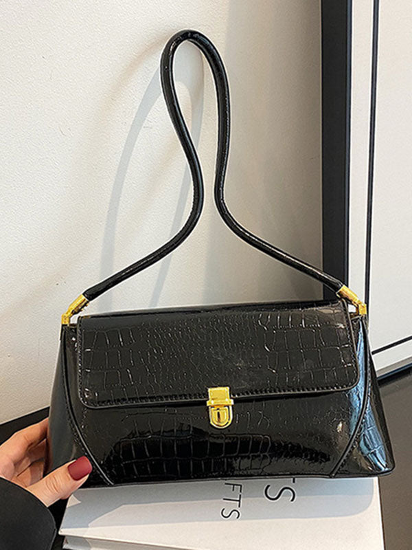 Crocodile Pattern Zipper Handbags