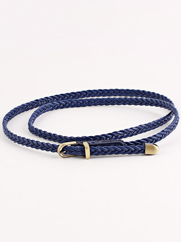 Urban Simple 13 Colors PU Weave Belt