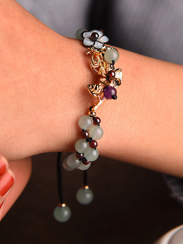Fresh Crochet Garnet Bracelet