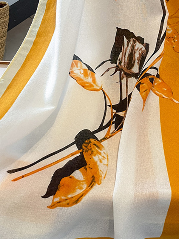 Leisure Floral Printed Sun Protection Scarf