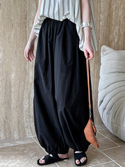Elasticity Solid Color Split-Joint Harem Pants High Waisted Trousers Pants