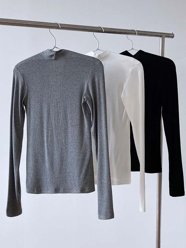 Original V-Neck Solid Color Slim T-Shirts Tops