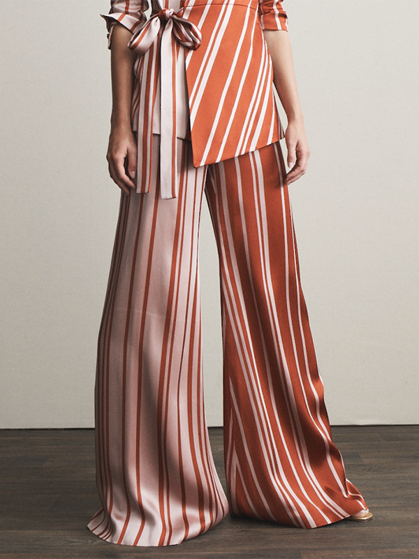Striped Loose Wide Leg Trousers Casual Pants Bottoms