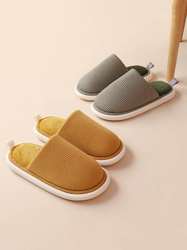 Round-Toe Split-Joint Slippers