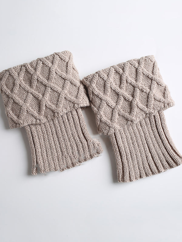 Original Creation Keep Warm Jacquard Solid Color Leg Warmers Accessories