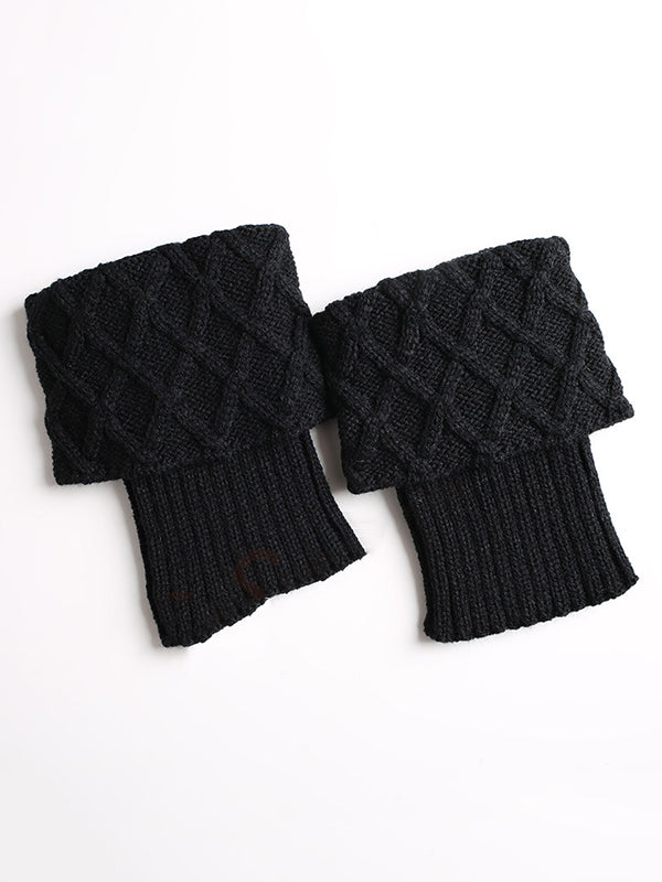 Original Creation Keep Warm Jacquard Solid Color Leg Warmers Accessories