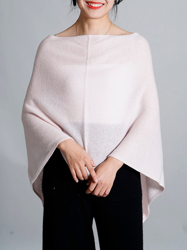 100% Cashmere Solid Color Cape Shawl&Cloak