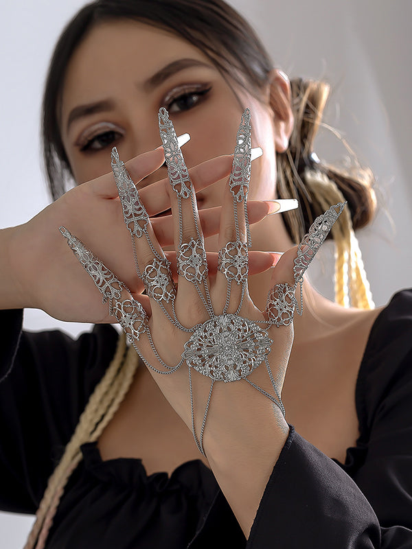 Chains Hollow Solid Color Nail Protectors Bracelet Accessories