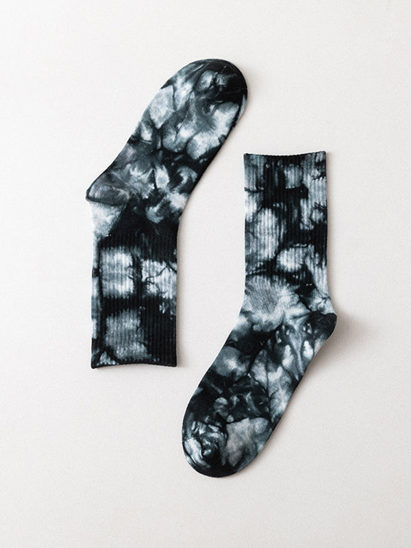 Pleated Tie-Dyed Socks