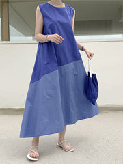 Casual A-Line Split-Joint Sleeveless Long Dress