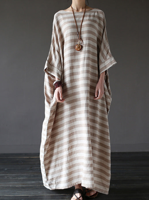 Vintage Loose Striped Dress