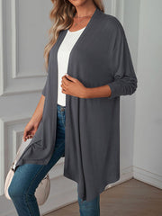 Solid Color Long Sleeves Loose Statement Collar Outerwear