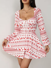 Backless Double Layered Drawstring Elasticity Pleated A-Line High Waisted Square-Neck Rompers