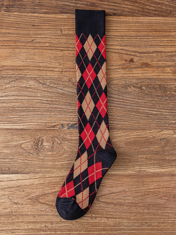Leisure Skinny Checkered Socks Accessories