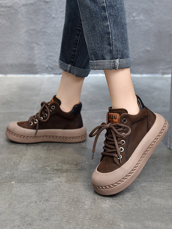 Round-Toe Tied Shoes Booties