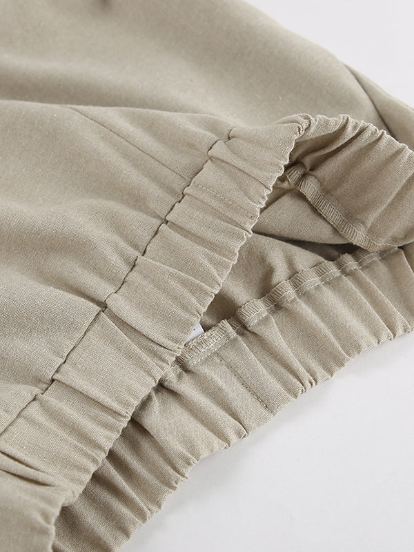 Loose Hollow Split-Joint Halter-Neck Vest + Elasticity High Waisted Pants Trousers Two Pieces Set