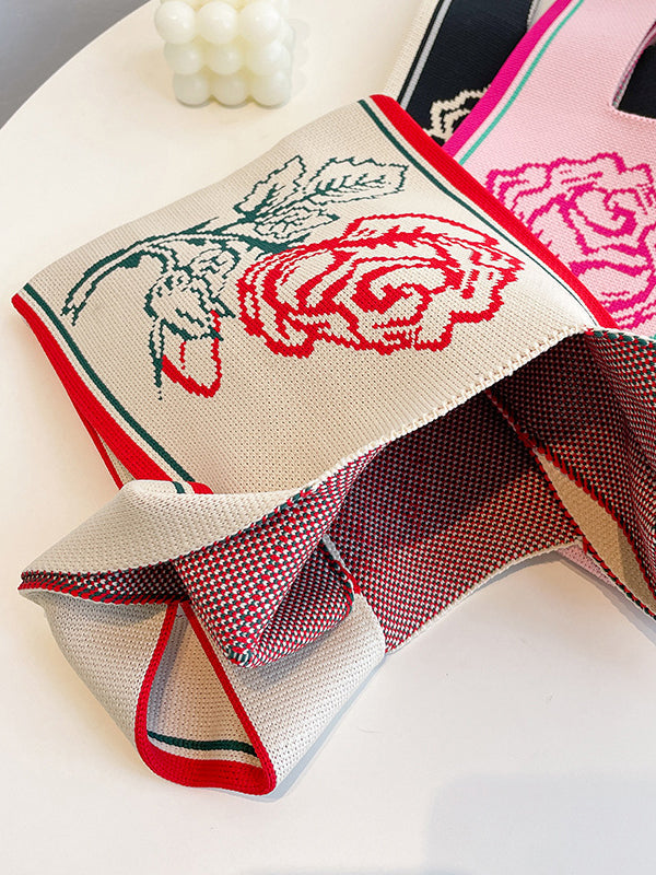 Floral Woven Handbag Bags