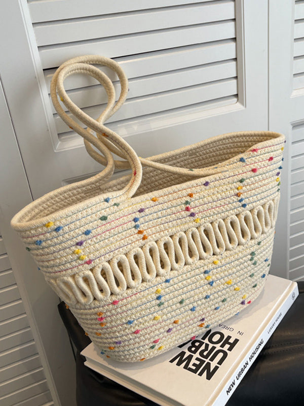 Contrast Color Hollow Polka-Dot Handbags