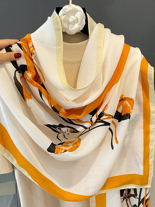 Leisure Floral Printed Sun Protection Scarf