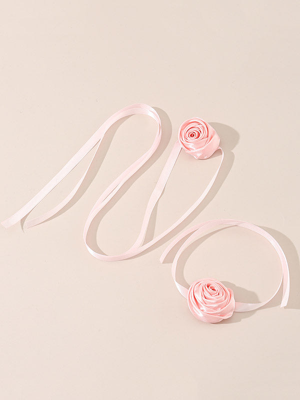 Solid Color Three-Dimensional Flower Necklaces Accessories Bracelet Accessories