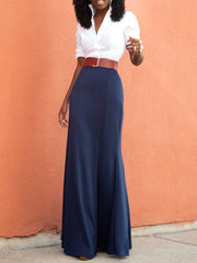 Solid Color Bodycon High Waisted Skirts Bottoms