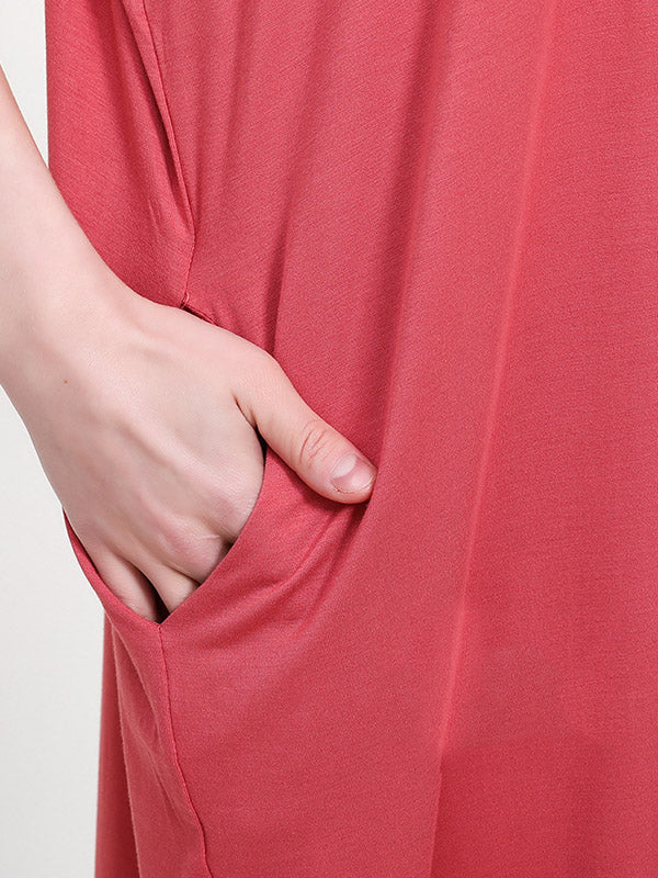 Modal Asymmetric Short Sleeve Loose Oversize Pajamas Dress