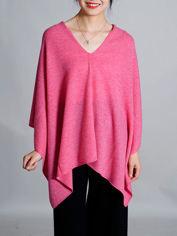 100% Cashmere Solid Color Cape Shawl&Cloak