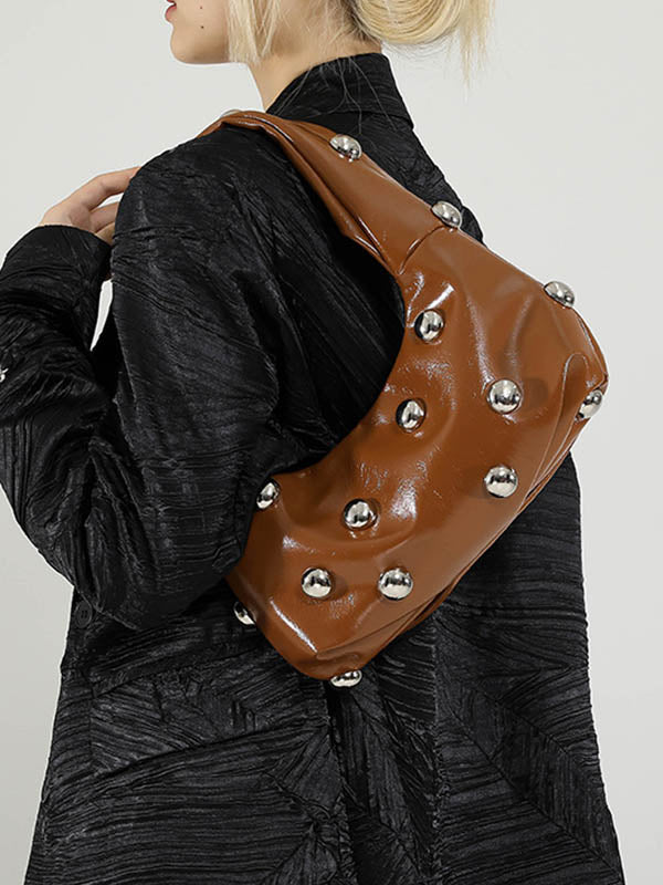 Geometric Rivet Shoulder Bags Handbags