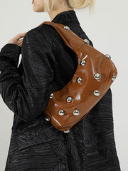 Geometric Rivet Shoulder Bags Handbags