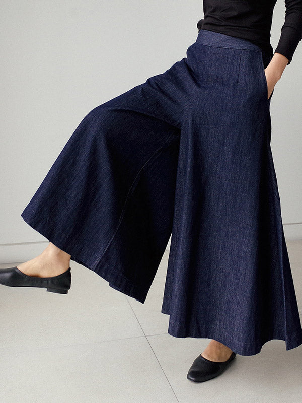 Loose Wide-Leg Empire Jean Pants