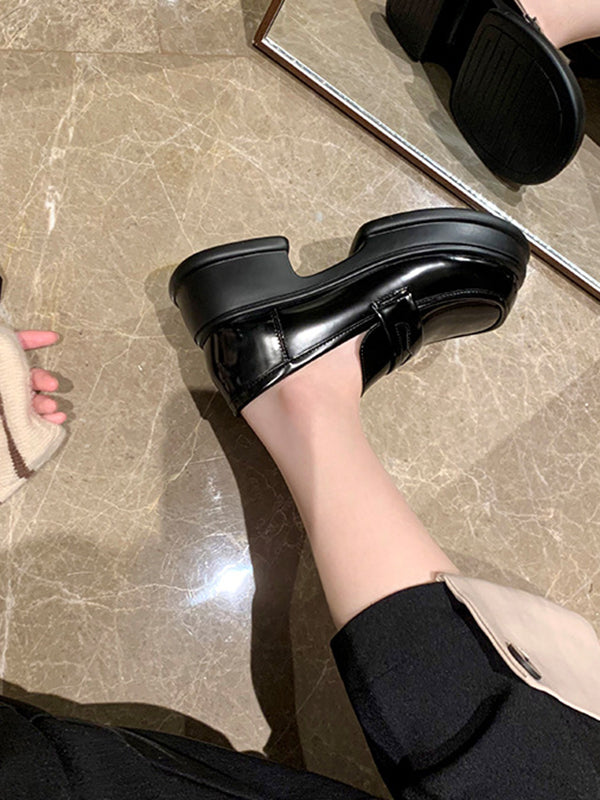 Round-Toe Split-Joint Loafers
