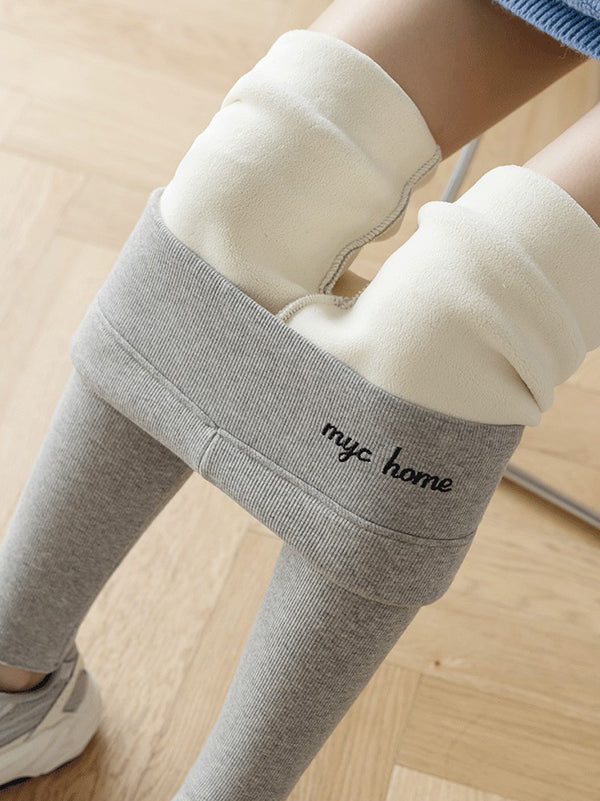 Casual Skinny Leg Letter Print Keep Warm Leggings