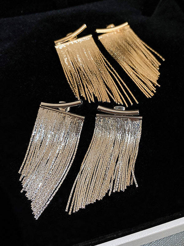 Solid Color Tasseled Earrings Accessories Eardrop