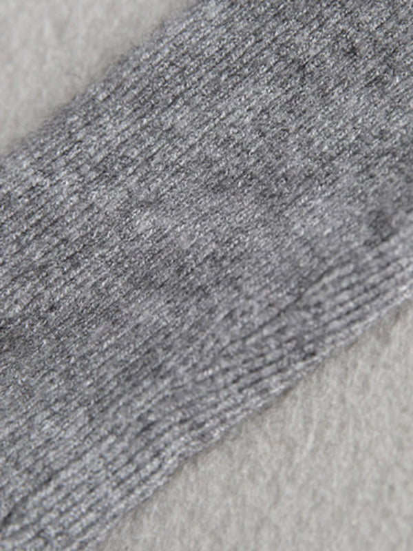 Solid Color Batwing Sleeves High-Low Boat Neck Sweater Pullovers Knitwear