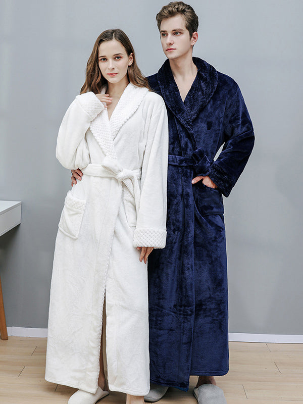 Comfortable Solid Warm Pajama Robe