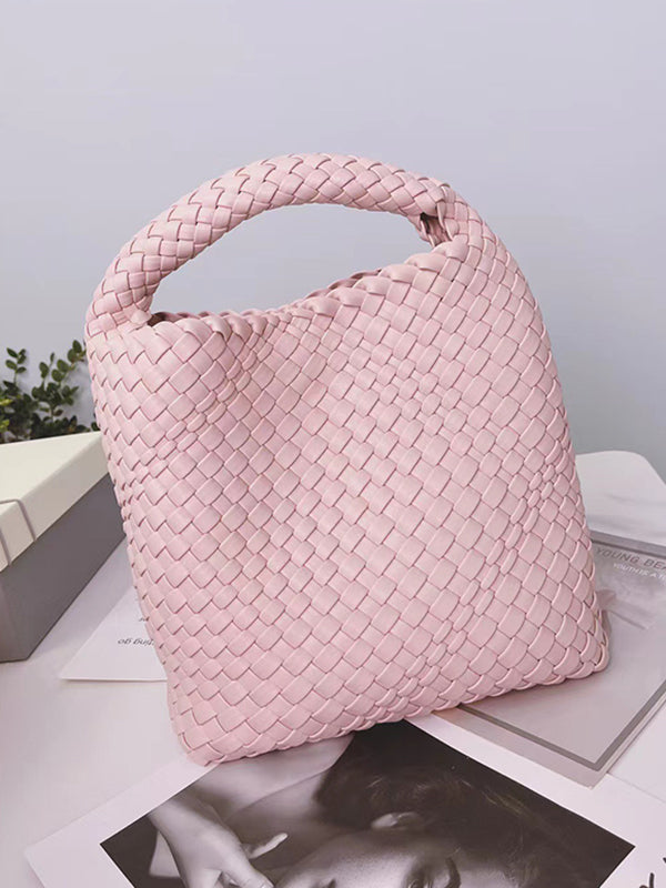 Solid Color Woven Handbags Bags