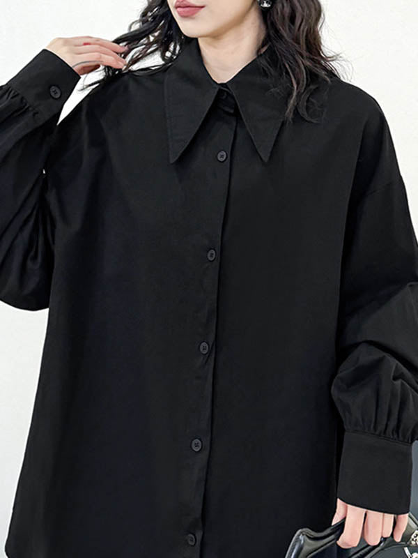 Pleated Solid Color Split-Joint Loose Sleeveless Lapel Blouses