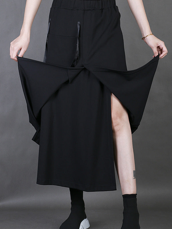 Plain Multi-Layer Cropped Skirt