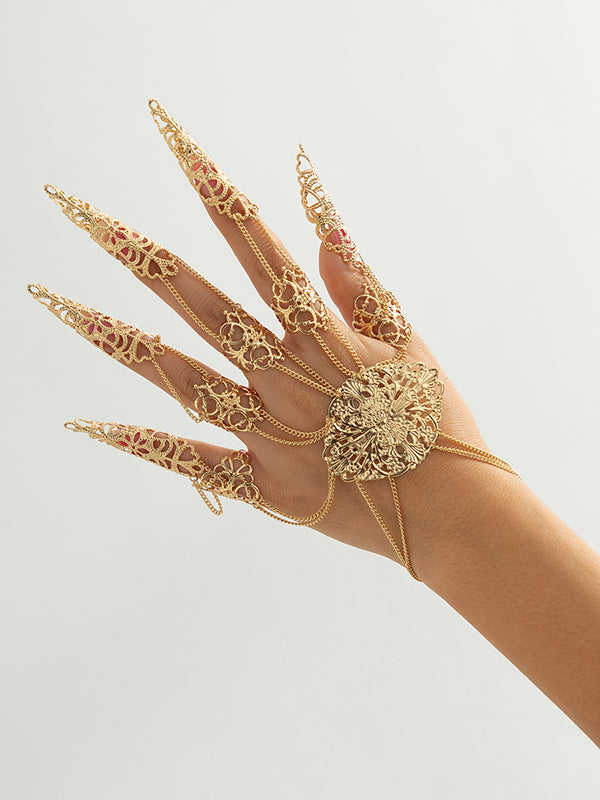 Chains Hollow Solid Color Nail Protectors Bracelet Accessories