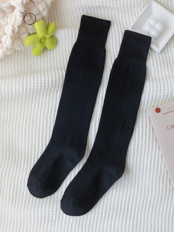 Casual Breathable Solid Color Socks Accessories