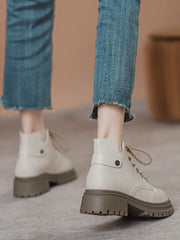 Lace-Up Rivet Round-Toe Split-Joint Dr. Martens Boots Boots