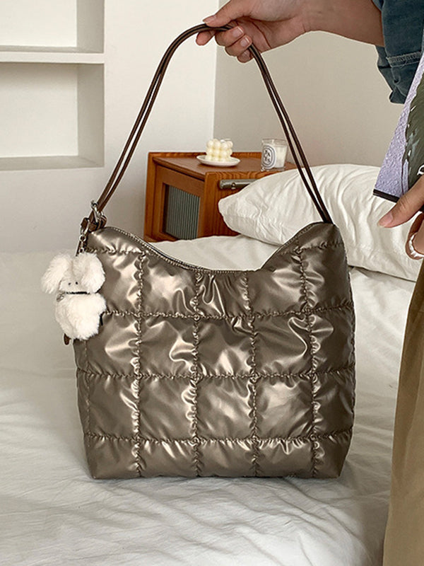 Buckle Split-Joint Padded Tote Bags Handbags