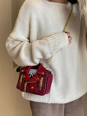 Chains Geometric Zipper Handbags Crossbody Bags Bags