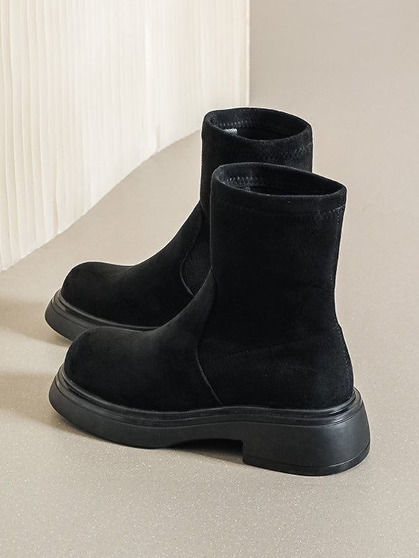 Round-Toe Split-Joint Boots