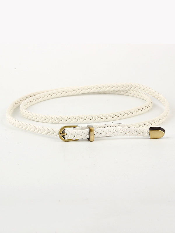 Urban Simple 13 Colors PU Weave Belt
