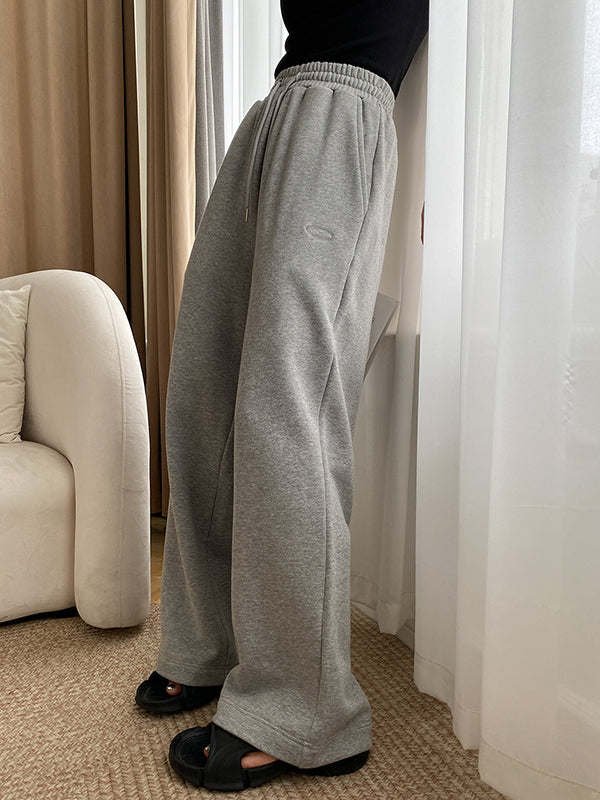 Solid Color High Waisted Wide Leg Casual Pants Bottoms