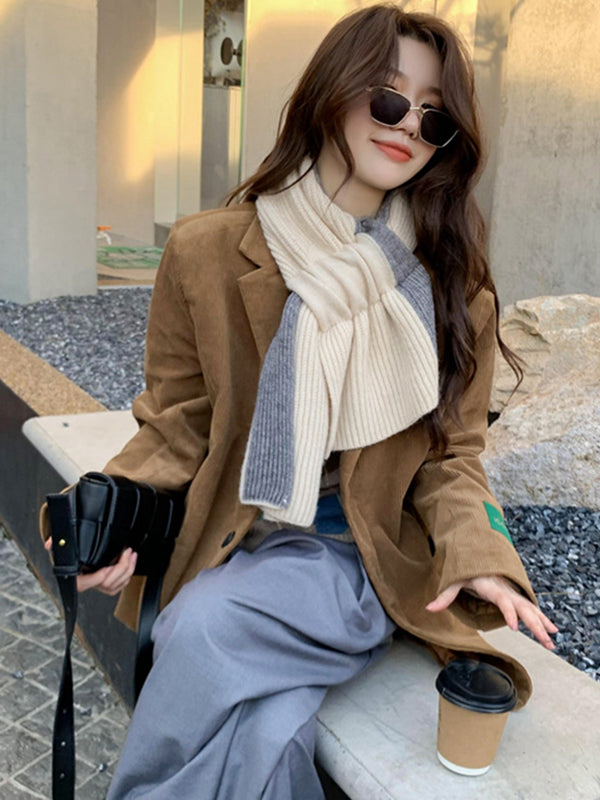 Simple Keep Warm Contrast Color Shawl&Scarf