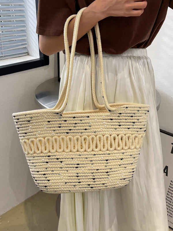 Contrast Color Hollow Polka-Dot Handbags
