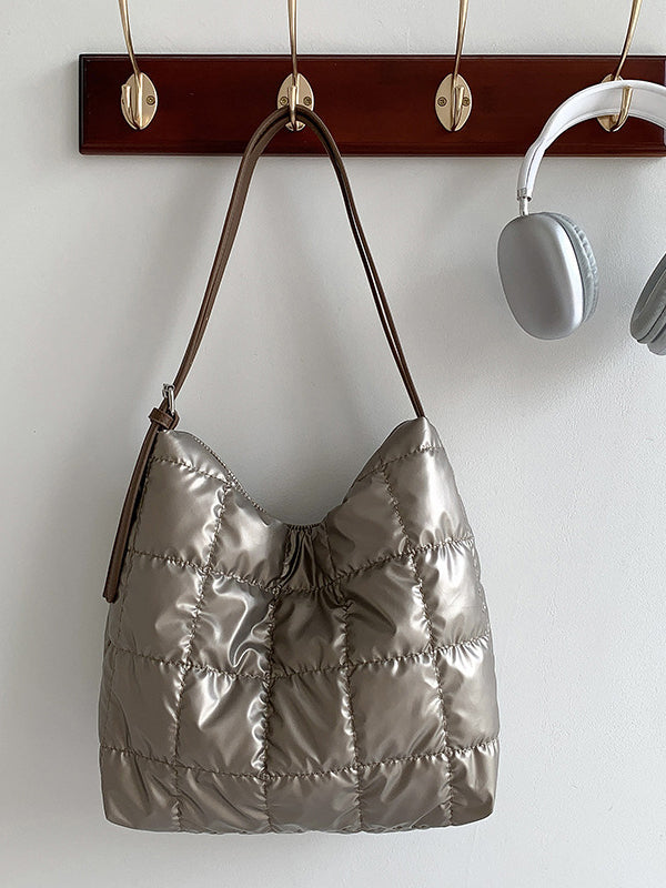 Buckle Split-Joint Padded Tote Bags Handbags